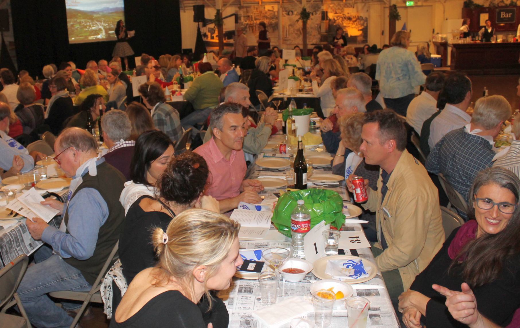 Socializing at the tables of the Soroptimists Crab Feed